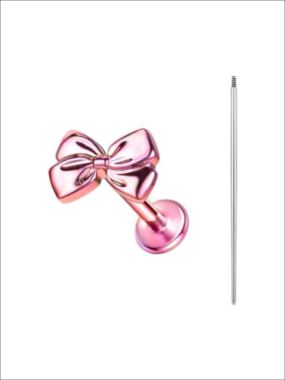 Titanium 16G Flat Back Cartilage Studs Internally Threaded Labret Lip Ring